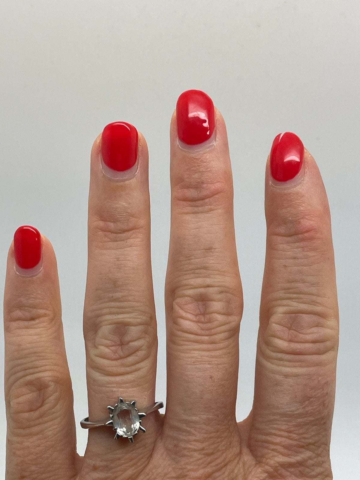 F256 Prachtige zilveren ring heldere steen (verstelbaar), Ophalen of Verzenden, Zilver, Ring