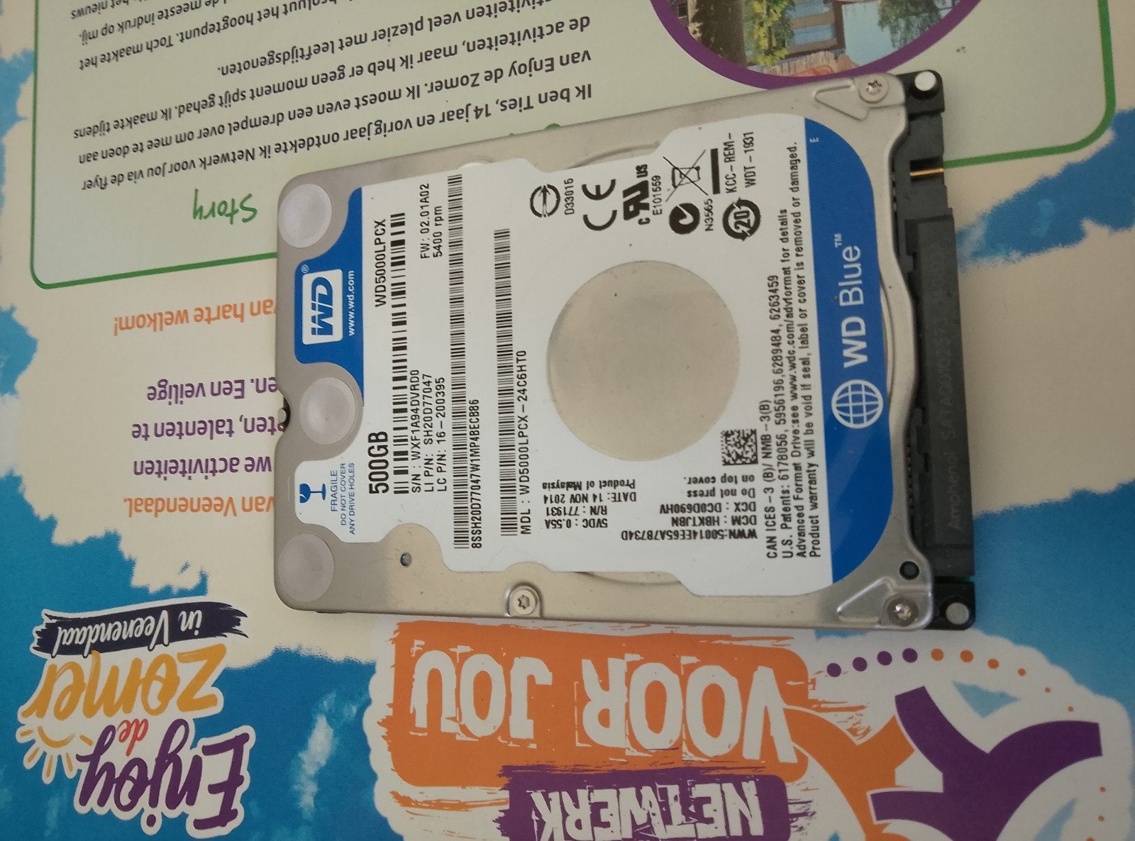 500GB WD Blue HDD harde schijf, Intern, Server, Ophalen of Verzenden, 500GB