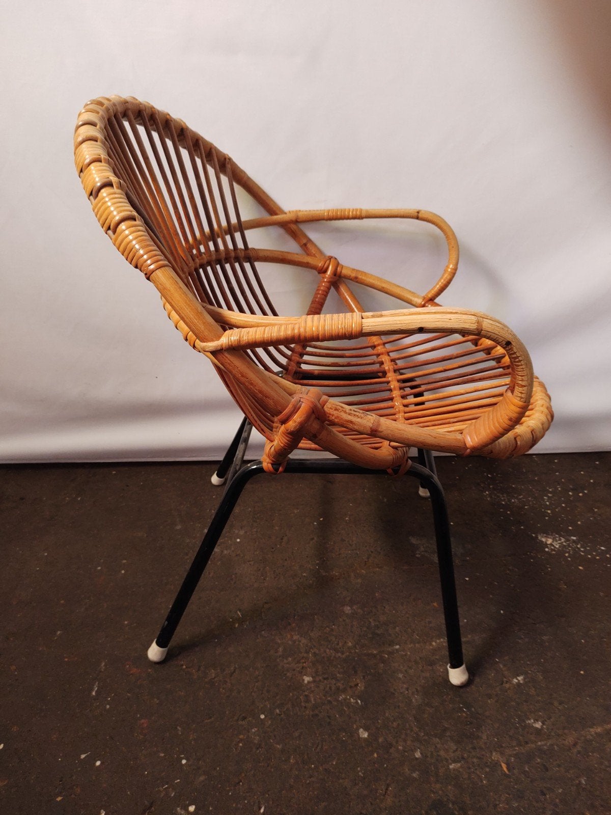 Rotan fauteuiltje Rohé Noordwolde, Huis en Inrichting, Ophalen, Gebruikt, Mid century, Minder dan 75 cm