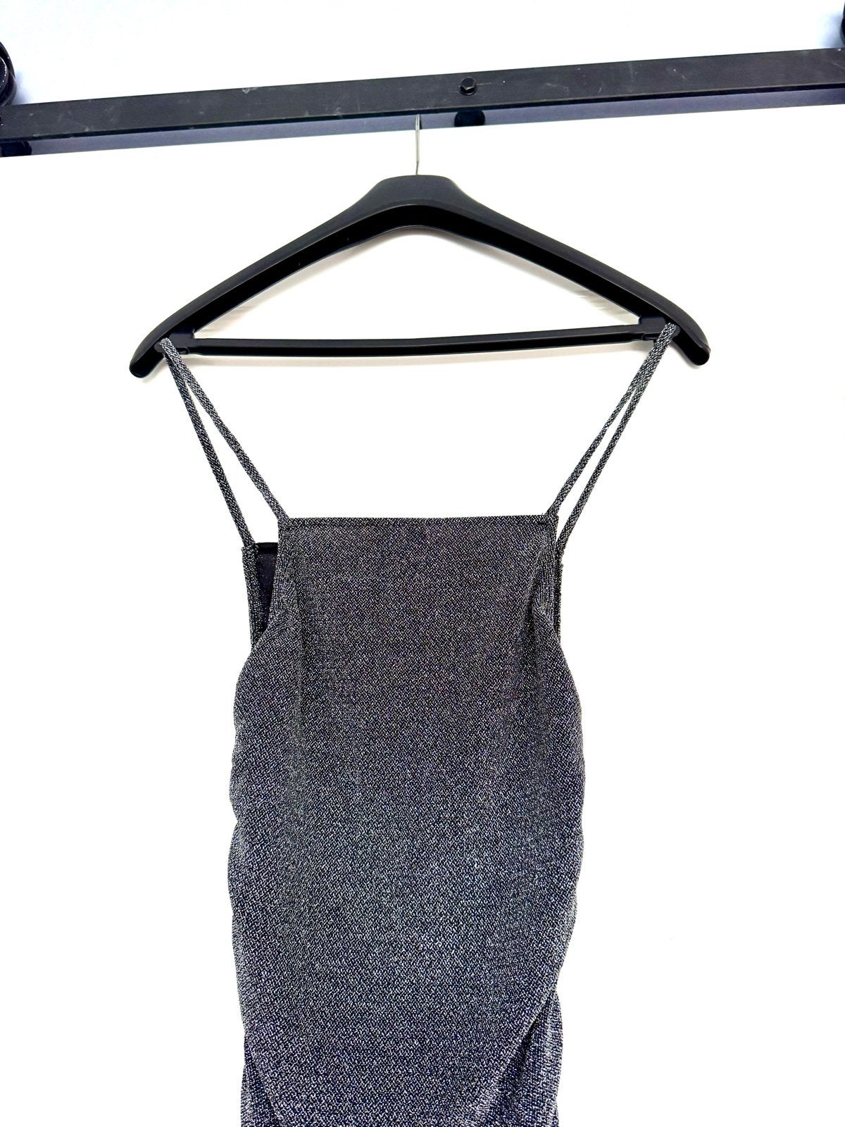 H&M Zilverkleurige Glitter Jurk Maat S, Kleding | Dames, Jurken, Ophalen of Verzenden, Zo goed als nieuw, Maat 36 (S), Zilver