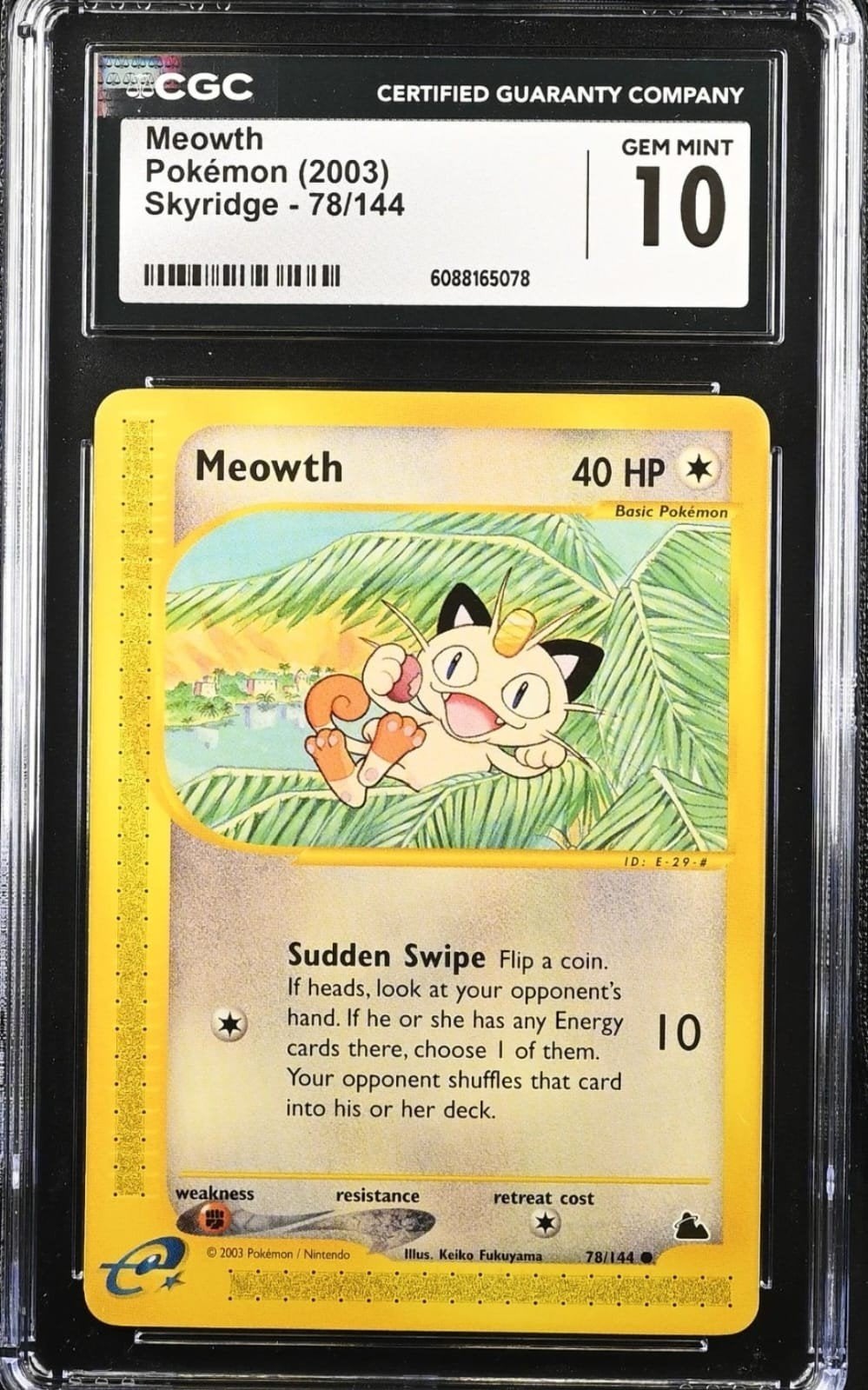 CGC Gem Mint 10 Meowth Pokémon Kaarten (2001 & 2003), Ophalen of Verzenden, Zo goed als nieuw