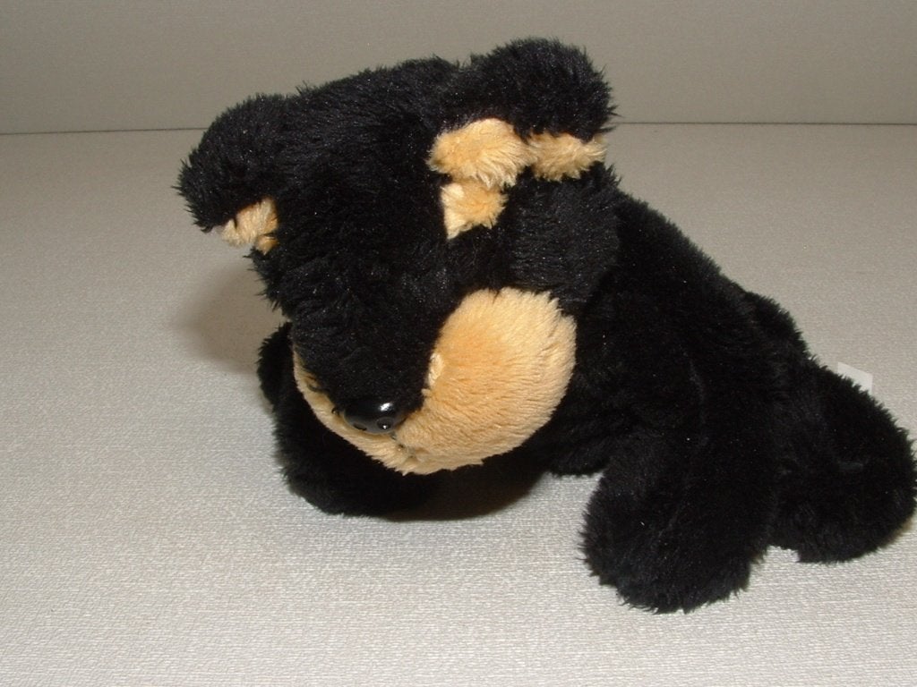 ELCEE HOND PLUCHE ZWART MET PLUCHE ECRU SNUITJE, Verzenden, Nieuw, Overige typen