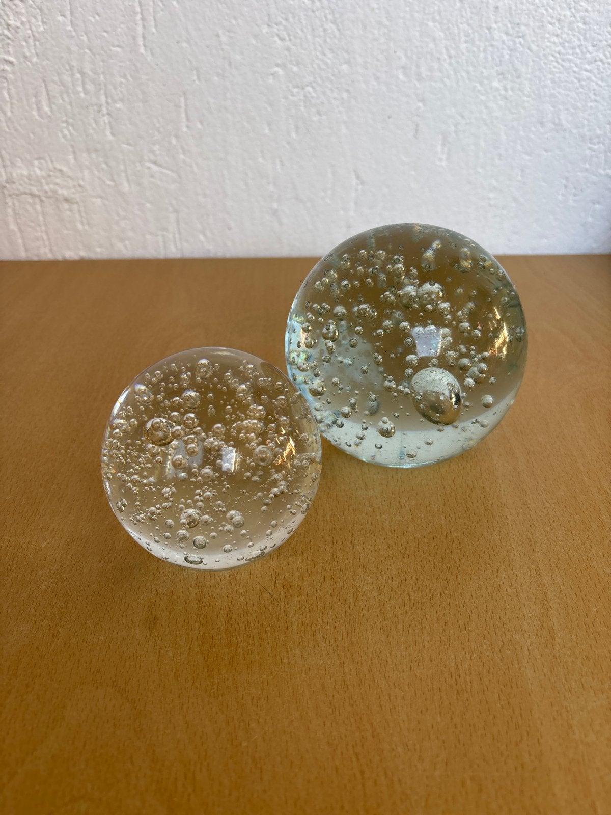 Set van 2 glazen bollen met bubbels, Ophalen