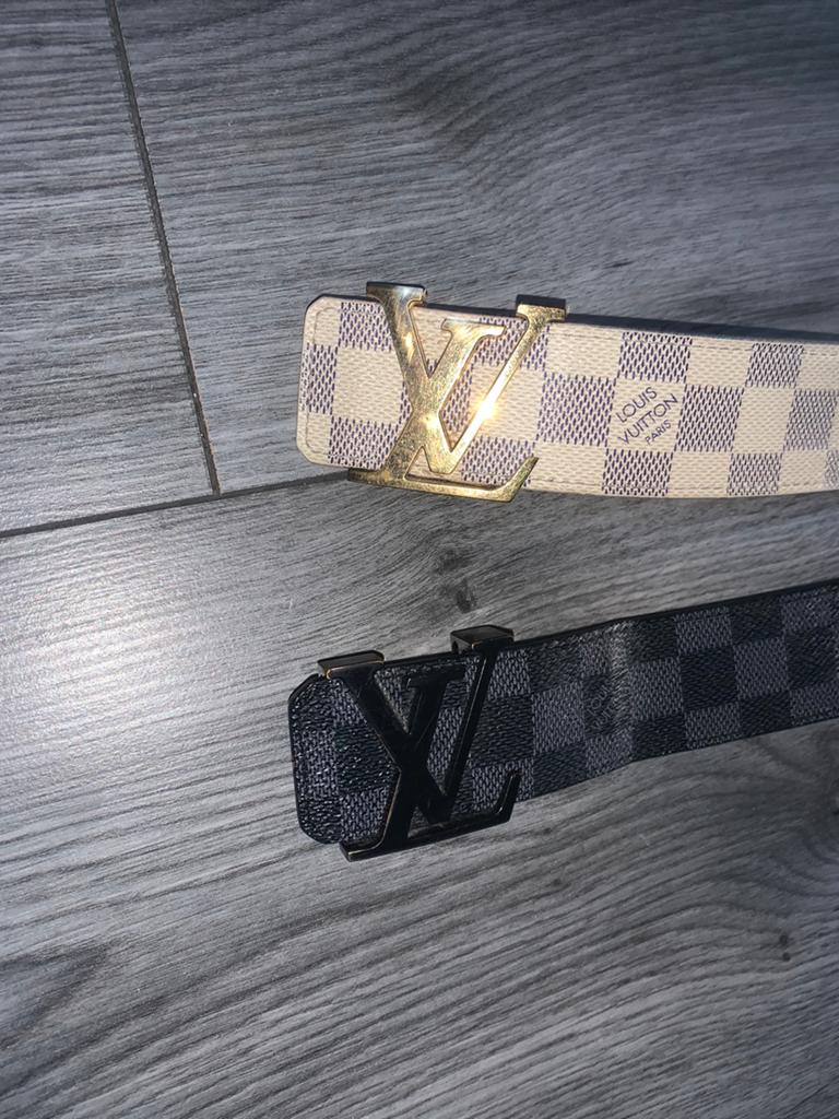 2x Originele Louis Vuitton Riemen wit zwart damier graphite, Ophalen of Verzenden, Nieuw, Zwart