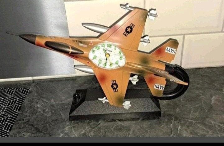 Top gun jet airplane shape alarm clock met geluid en licht, Ophalen, Zo goed als nieuw