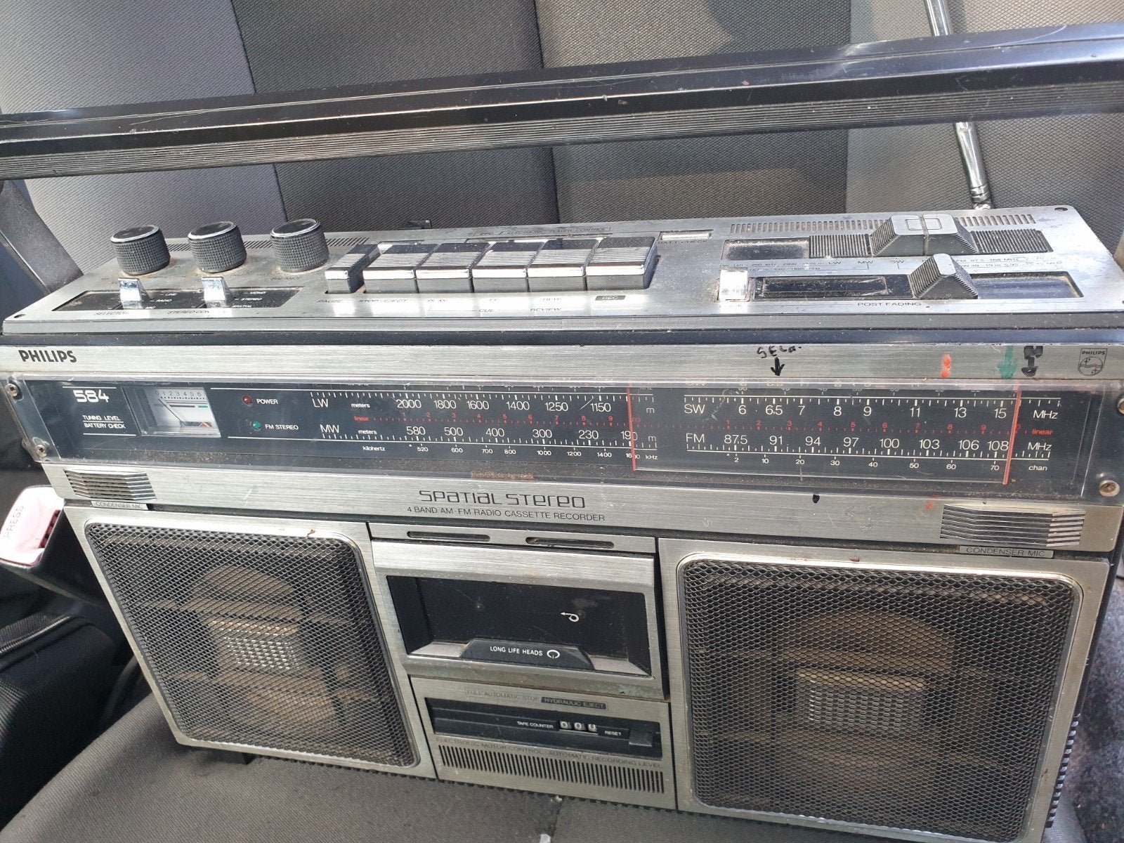 Philips 584 radio-cassette, Ophalen of Verzenden, Gebruikt, Radio