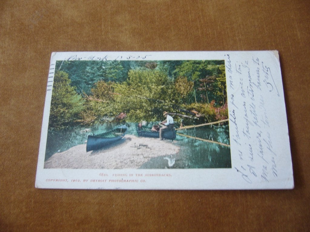 AMERIKA  =  NEW YORK - FISHING IN THE ADIRONDACKS  1905, Ophalen of Verzenden, Voor 1920, Gelopen, Buiten Europa