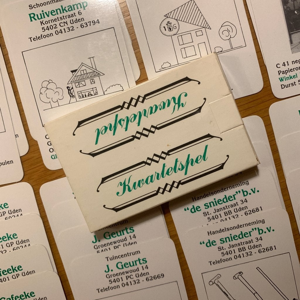 Vintage kwartetspel - Lokale Bedrijven Uden, Verzamelen, Speelkaarten, Jokers en Kwartetten, Ophalen of Verzenden, Gebruikt, Kwartet(ten)