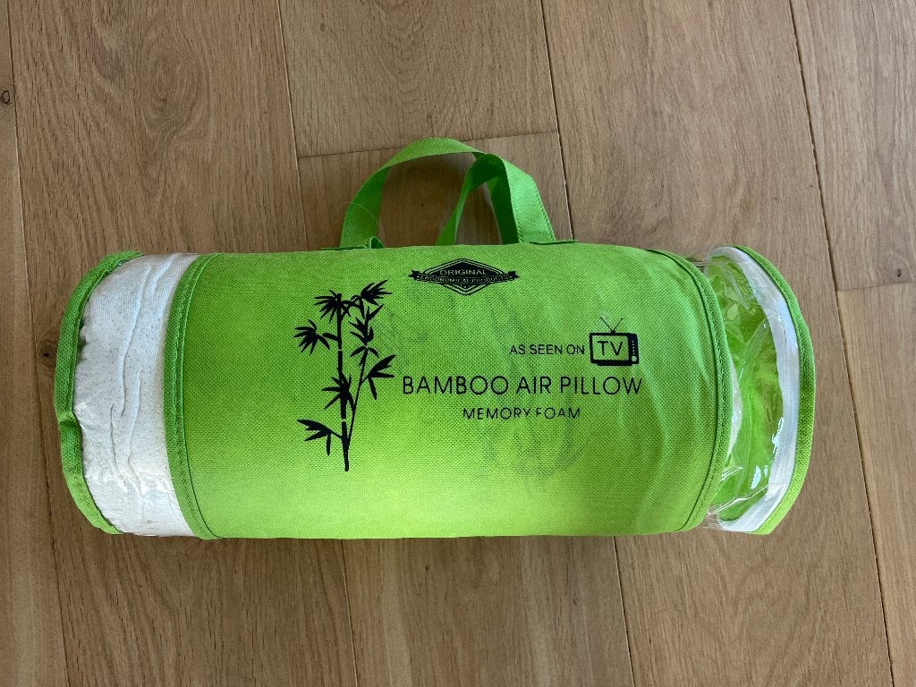 Bamboo Air Pillow - Memory Foam Kussen, Ademend, Eenpersoons, Bamboe, Wit