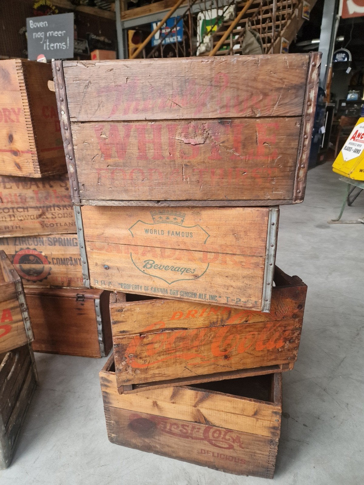 oude transport kisten van Coca-Cola pepsi Canada dry, Ophalen, Gebruikt, Verpakking