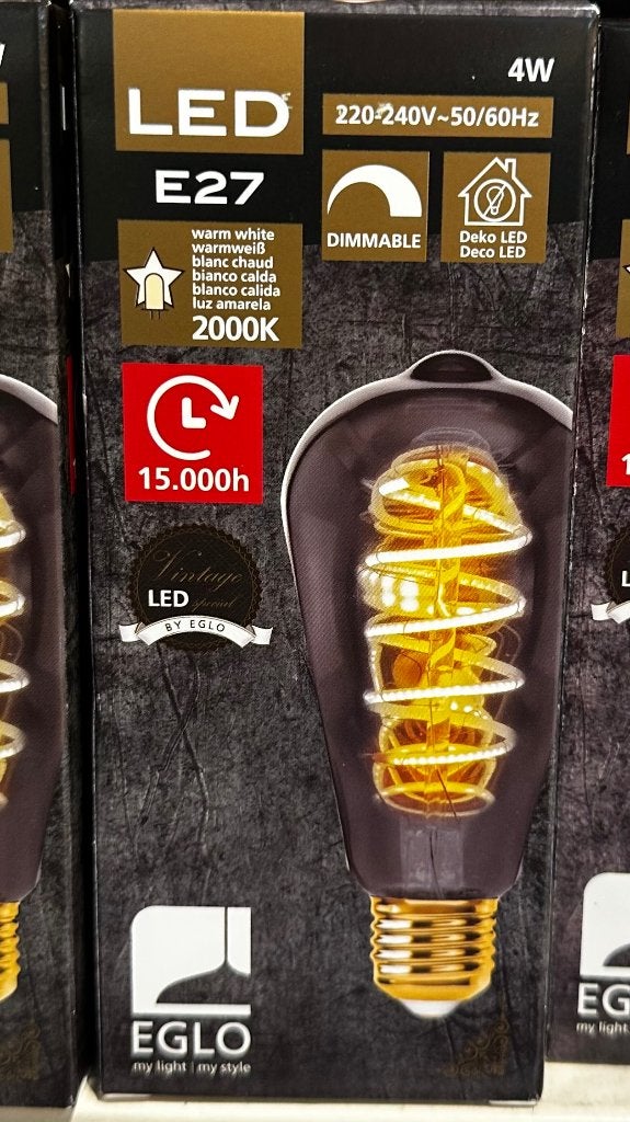 5 LED lampen (E27, 2000 K), 30 tot 60 watt, Led-lamp, Eglo, Dimbaar
