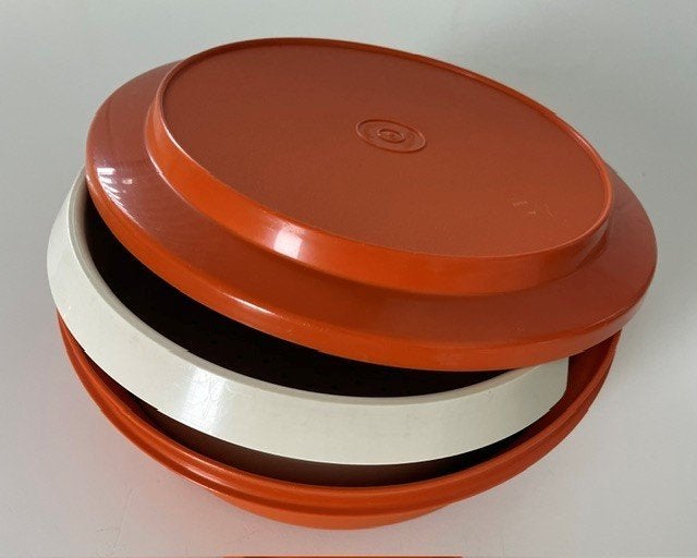 Tupperware fruittestje met deksel (uitlekbak met deksel ), Huis en Inrichting, Ophalen, Oranje, Zo goed als nieuw, Bak of Kom
