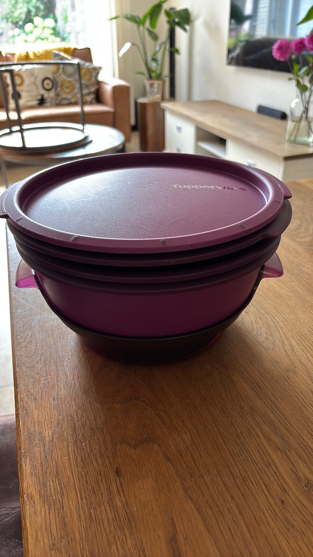 Tupperware micro gourmet , paars , vlees vis groenten stomen, Ophalen of Verzenden, Zo goed als nieuw, Paars