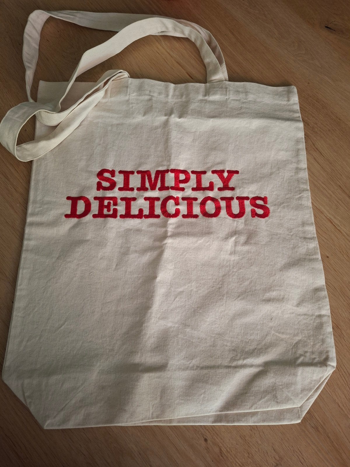 Canvas Tasje"Simply Delicious" - Stijlvol & Praktisch, Ophalen, Zo goed als nieuw, Shopper