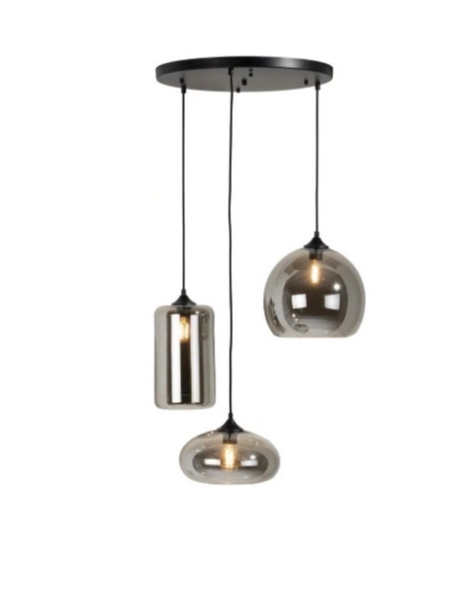 Hanglamp Jayden Coco Maison - 3 lamps, Huis en Inrichting, Lampen | Hanglampen, Ophalen, Zo goed als nieuw, Glas, E27 (groot)