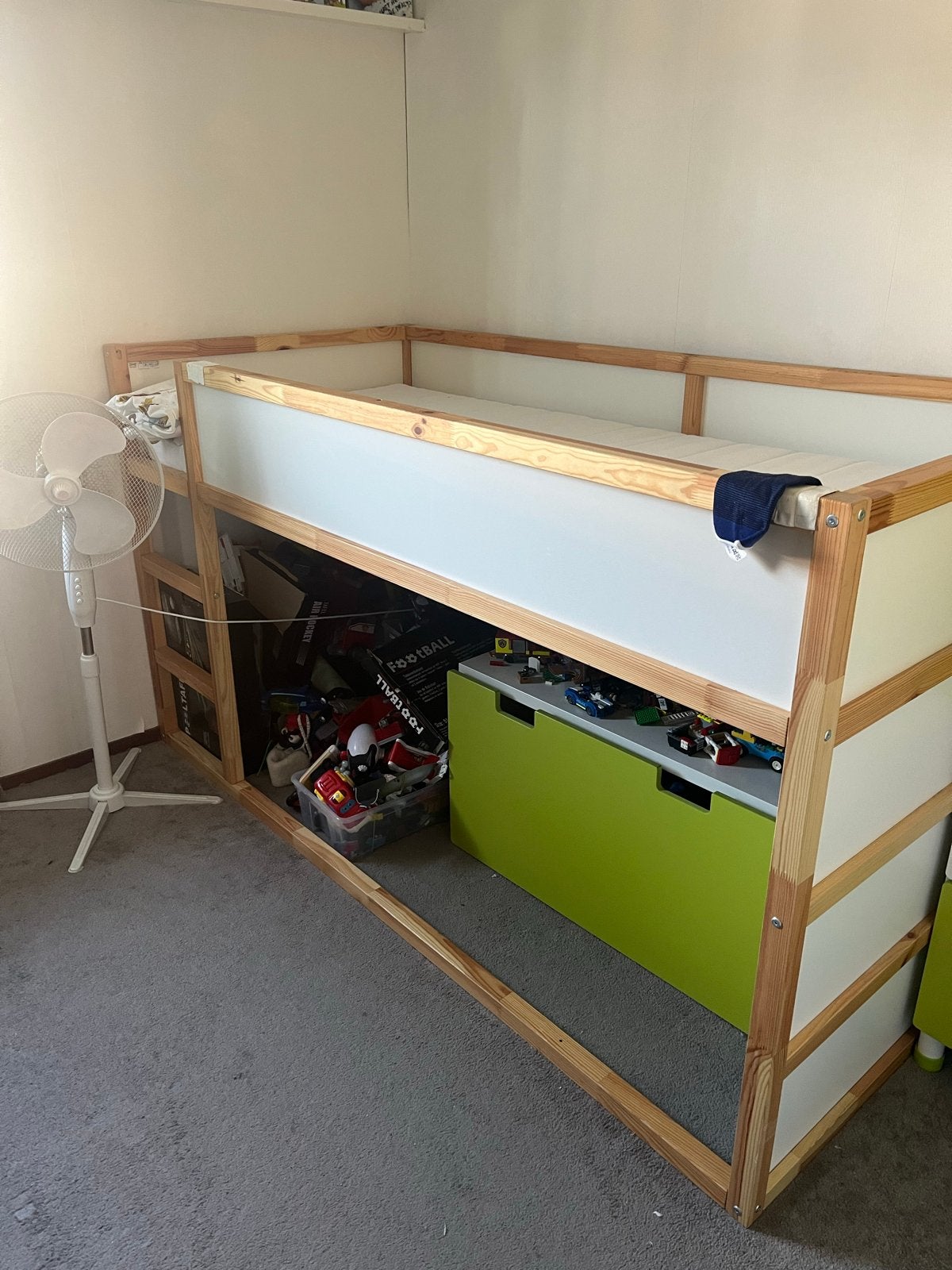 Halfhoogslaper met opbergruimte, Ophalen, Gebruikt, 90 cm, Eenpersoons