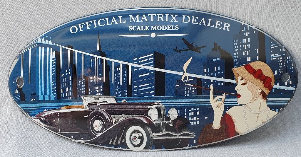 Emaille deurpostje Matrix Dealer, Verzamelen, Merken en Reclamevoorwerpen, Verzenden, Zo goed als nieuw, Reclamebord