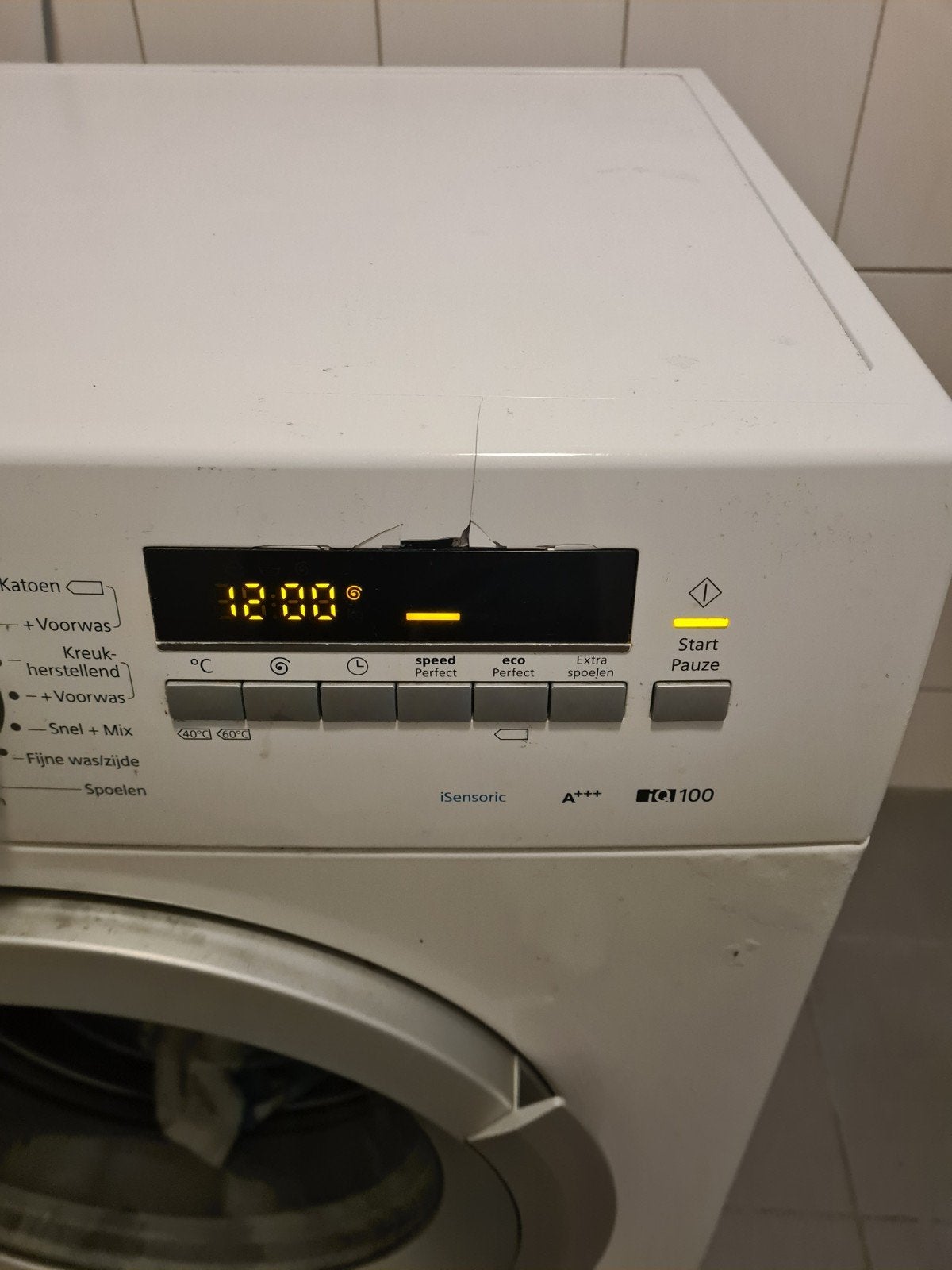 Goed werkende Siemens iQ100 iSensoric Wasmachine (A+++), Ophalen, Gebruikt, 1200 tot 1600 toeren, 85 tot 90 cm