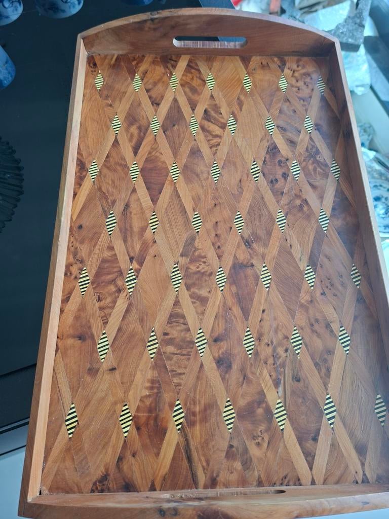Marokkaans handgemaakt dienblad van Thuya wortelhout, Huis en Inrichting, Woonaccessoires | Dienbladen, Ophalen of Verzenden, Nieuw