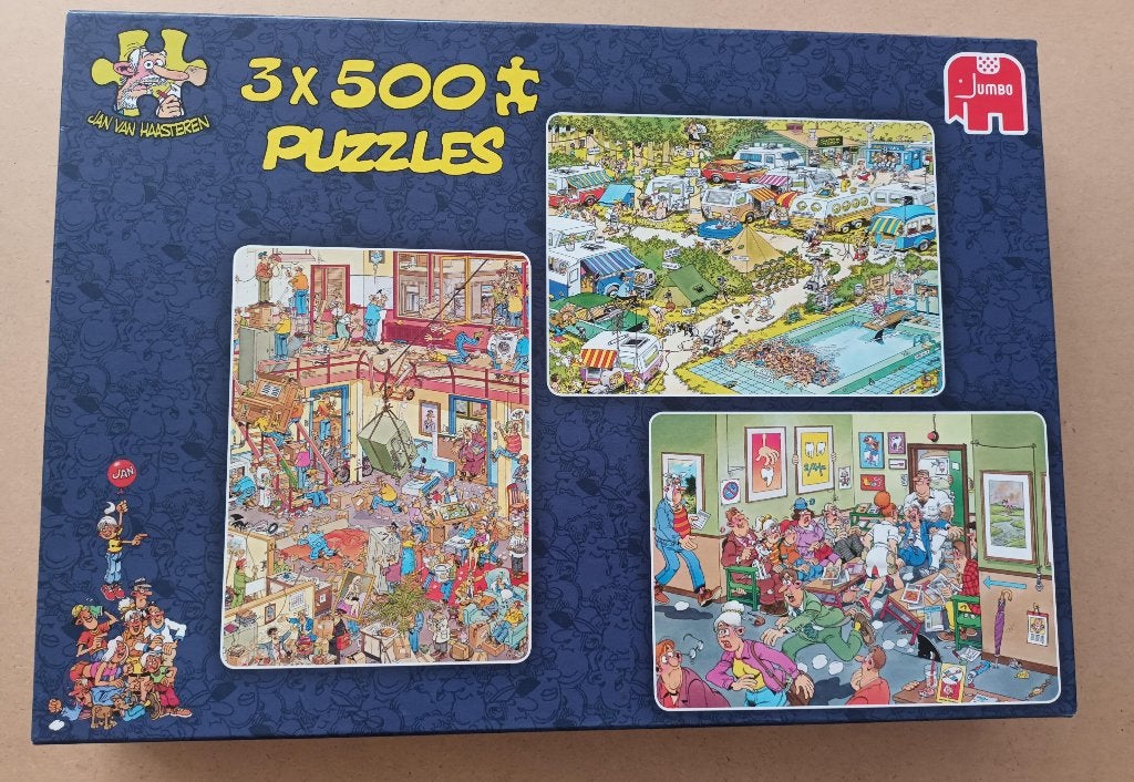 Jan van Haasteren combidoos 3x 500 stukjes, Hobby en Vrije tijd, Denksport en Puzzels, Ophalen of Verzenden, 500 t/m 1500 stukjes