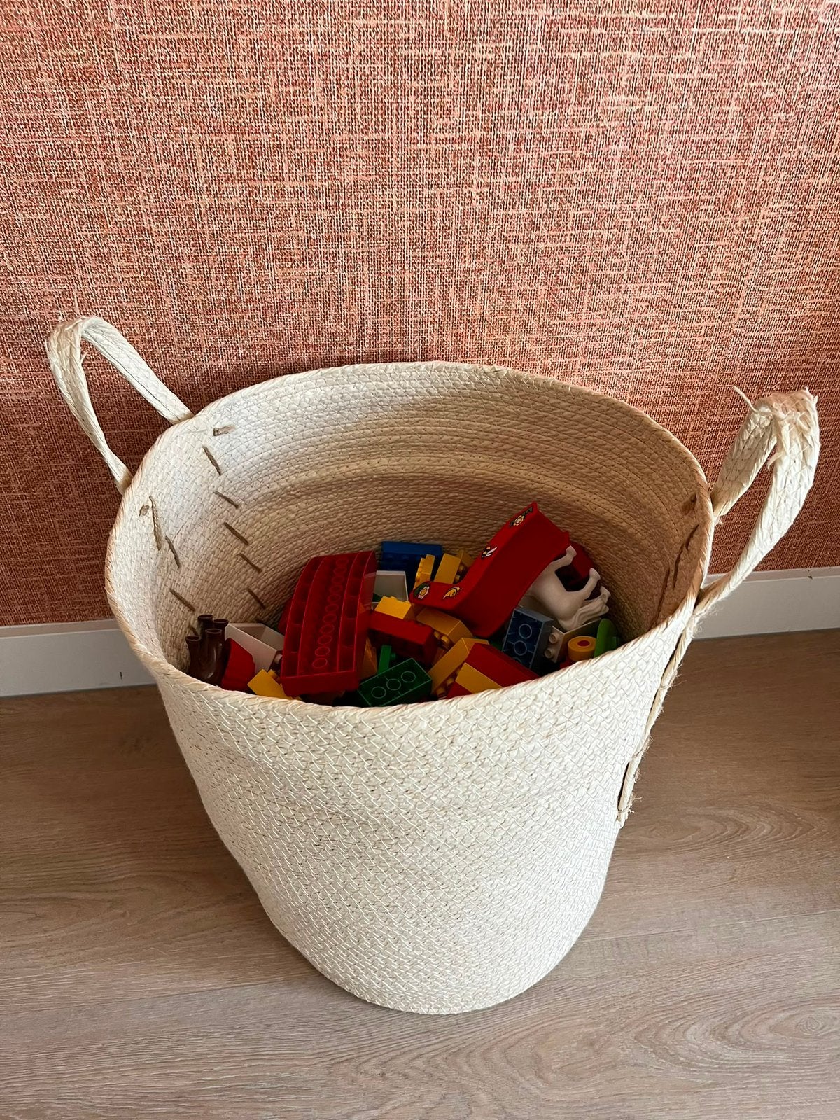 Grote rieten mand vol Duplo - Urenlang speelplezier!, Ophalen, Gebruikt, Inclusief extra onderdelen, Duplo