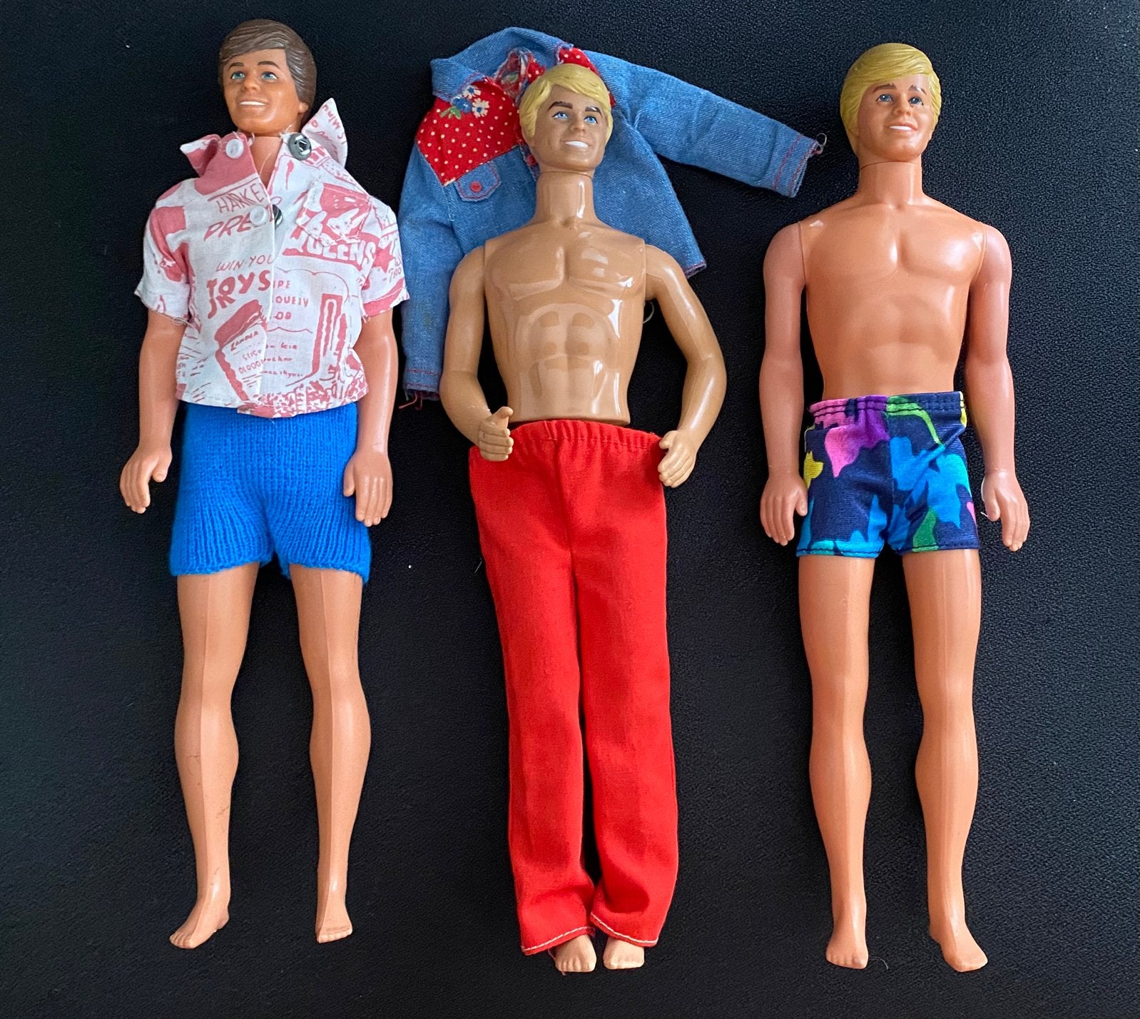 Vintage Barbie Ken x 3 Mattel, Verzenden, Zo goed als nieuw, Barbie