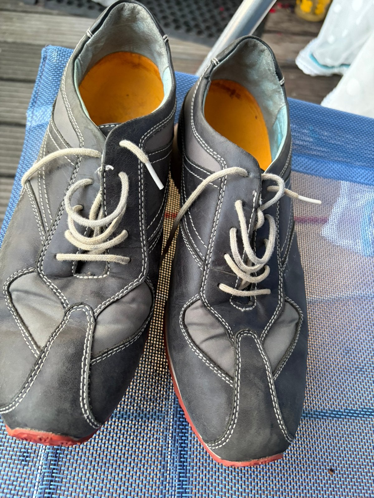 Leren schoenen maat 40, Ophalen of Verzenden, Gedragen, Blauw, Sneakers of Gympen