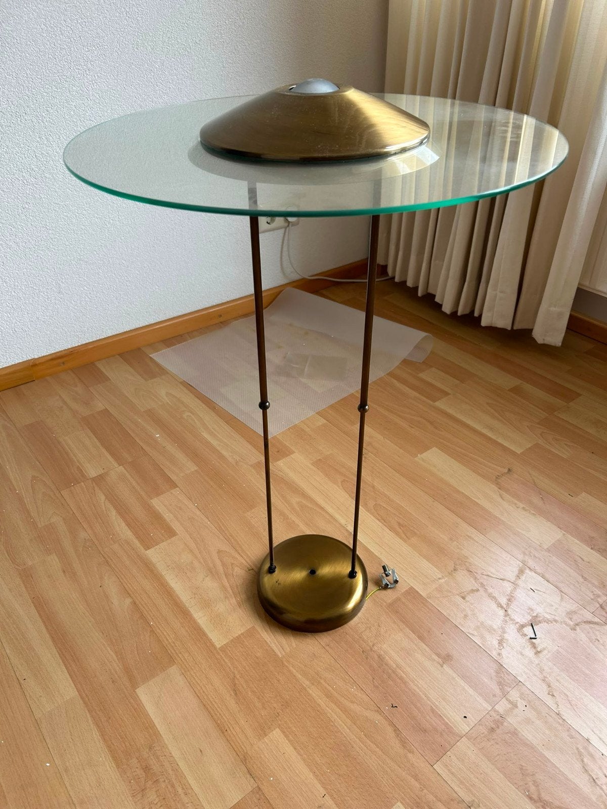 Vintage Glazen plafonlamp met Verlichting, Ophalen