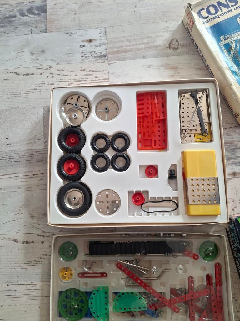Vintage Constructie Speelgoed Set - Meccano-stijl, Kinderen en Baby's, Speelgoed | Bouwstenen, Ophalen of Verzenden, Gebruikt