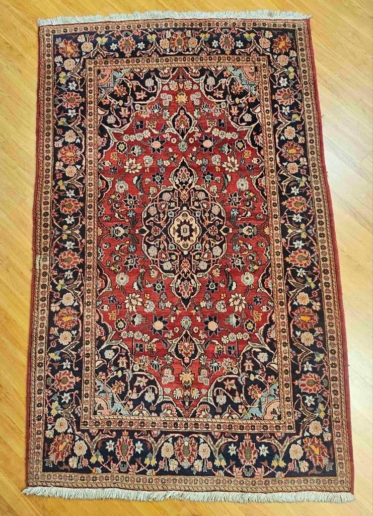 Kashan Tapijt 220/135 cm, Gebruikt, 100 tot 150 cm, Etten-Leur, Ophalen of Verzenden