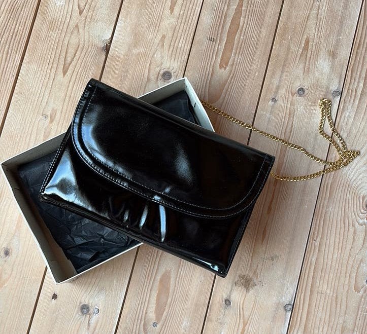 Vintage lakleer avondtasje met bijpassend beursje, Ophalen, Zo goed als nieuw, Avondtasje