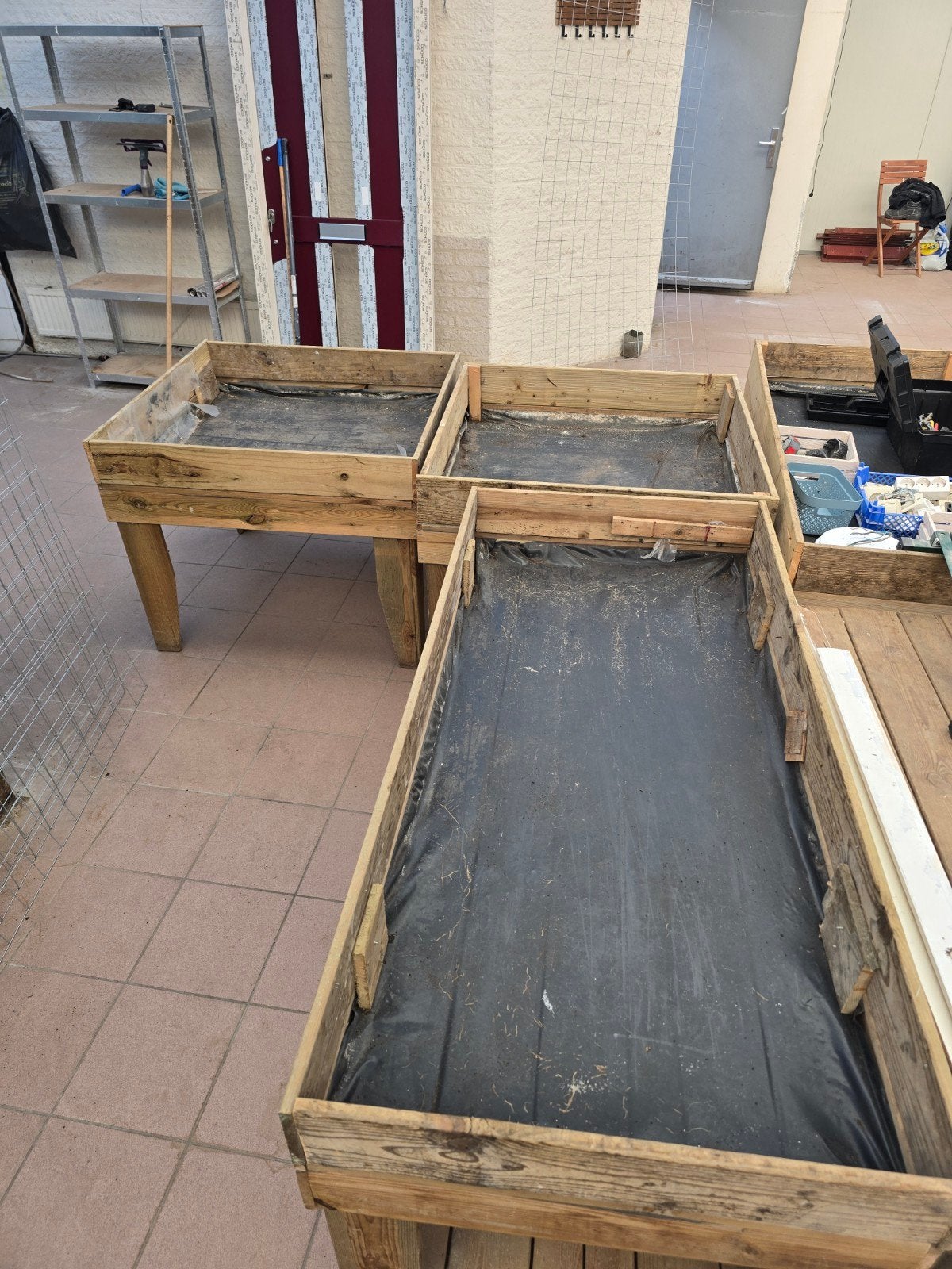 Houten plantenbakken voor tuin of balkon, Gebruikt, 100 cm of meer, Ophalen of Verzenden, Balkon