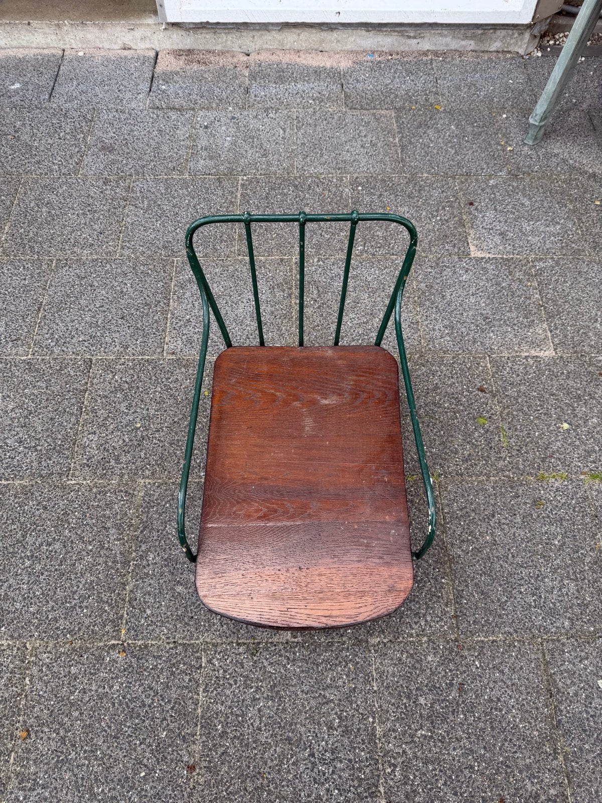 Antieke ijzeren slee met houten zitting, Ophalen of Verzenden, Gebruikt, Hout