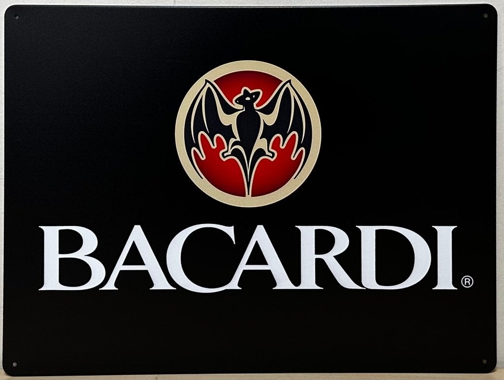 Bacardi logo zwart reclamebord van metaal wandbord decoratie, Reclamebord, Info@deconoord.nl, Deco Noord, Nieuw