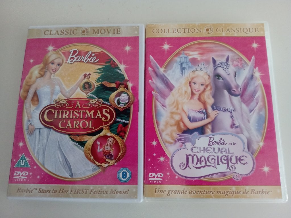 2 Barbie dvd’s gesproken in buitenlandse talen, Cd's en Dvd's, Gebruikt, Frans, Poppen, Ophalen of Verzenden