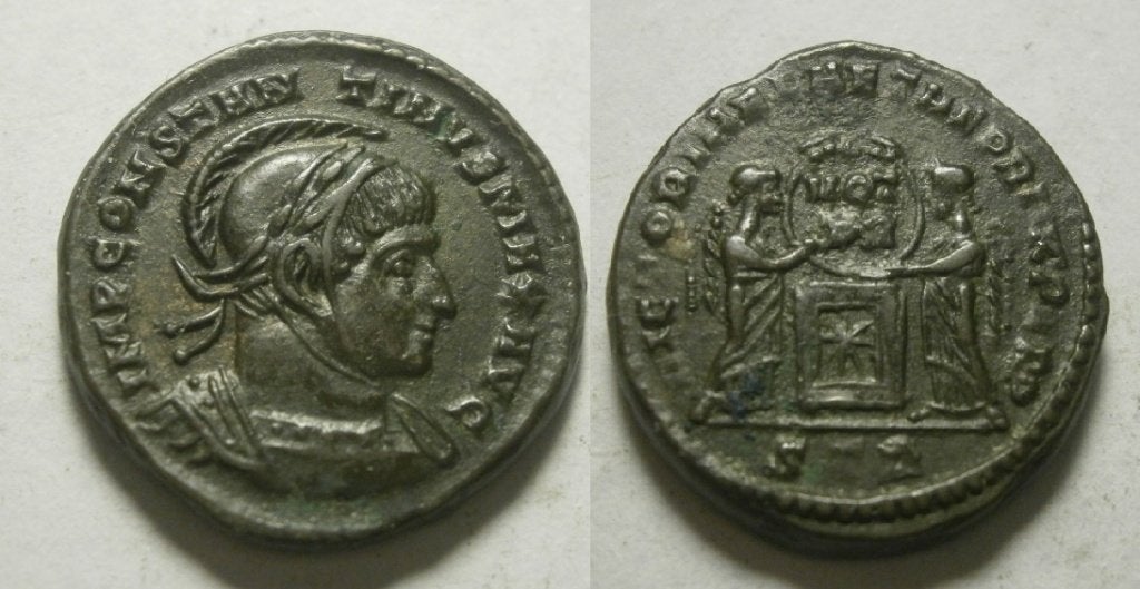 Romeinse munt Constantinus I VICTORIAE LAETAE PRINC PERP, Postzegels en Munten, Munten | Europa | Niet-Euromunten, Losse munt