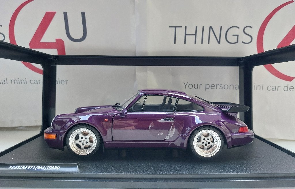 Solido 1:18 Porsche 911 (964) Turbo 1990 violet metallic, Hobby en Vrije tijd, Modelauto's | 1:18, Ophalen of Verzenden, Nieuw