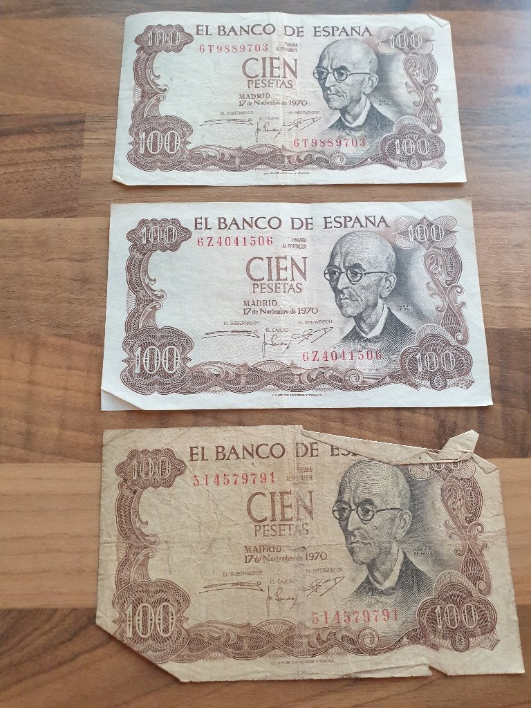 Diverse bankbiljetten Spanje, Verzenden, Overige landen