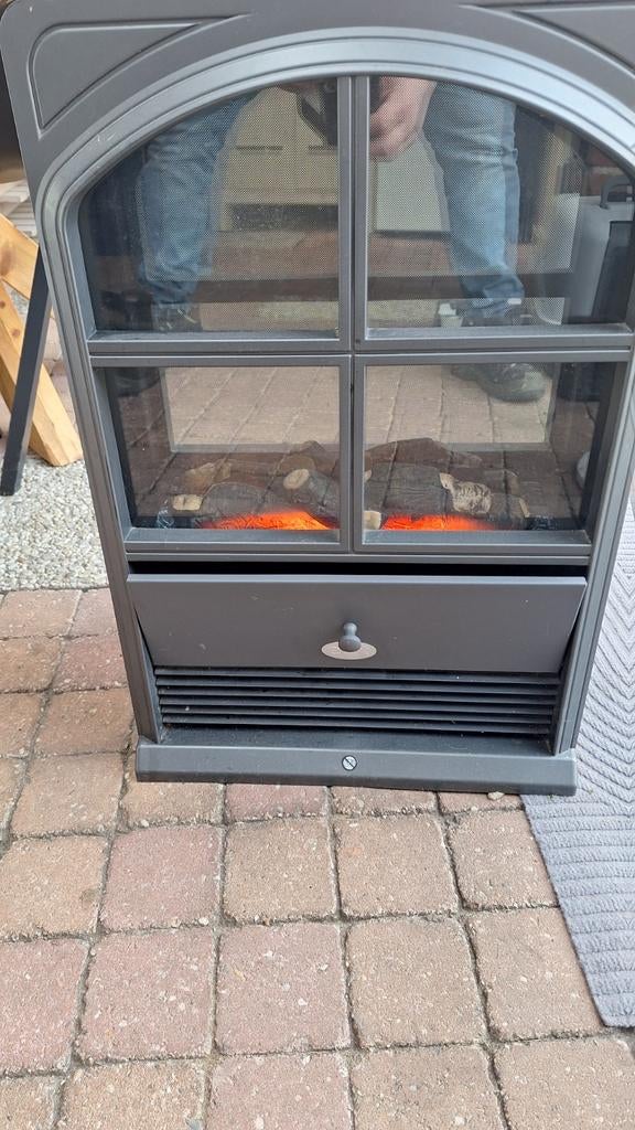 Elektrische sfeerhaard met houtblokken, Huis en Inrichting, Kachels, Gebruikt, Overige soorten, Elektrisch, Ophalen of Verzenden