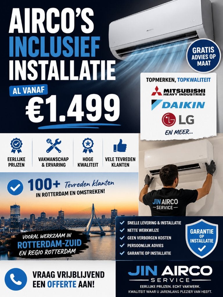 Dé Airco Specialist van Rotterdam-Zuid | 06-46265683, Koelen en Ontvochtigen, Minder dan 60 m³, Nieuw, 3 snelheden of meer