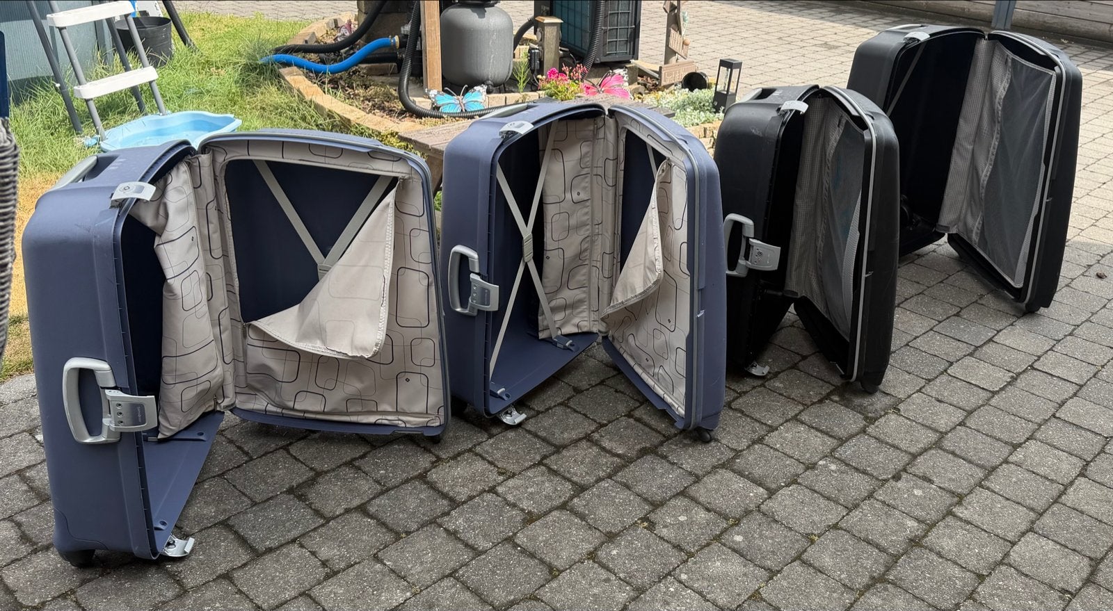 Samsonite Aeris spinner. 3x75cm 1x82cm. 4 wielen,, Ophalen, 30 cm of meer, Gebruikt, Blauw