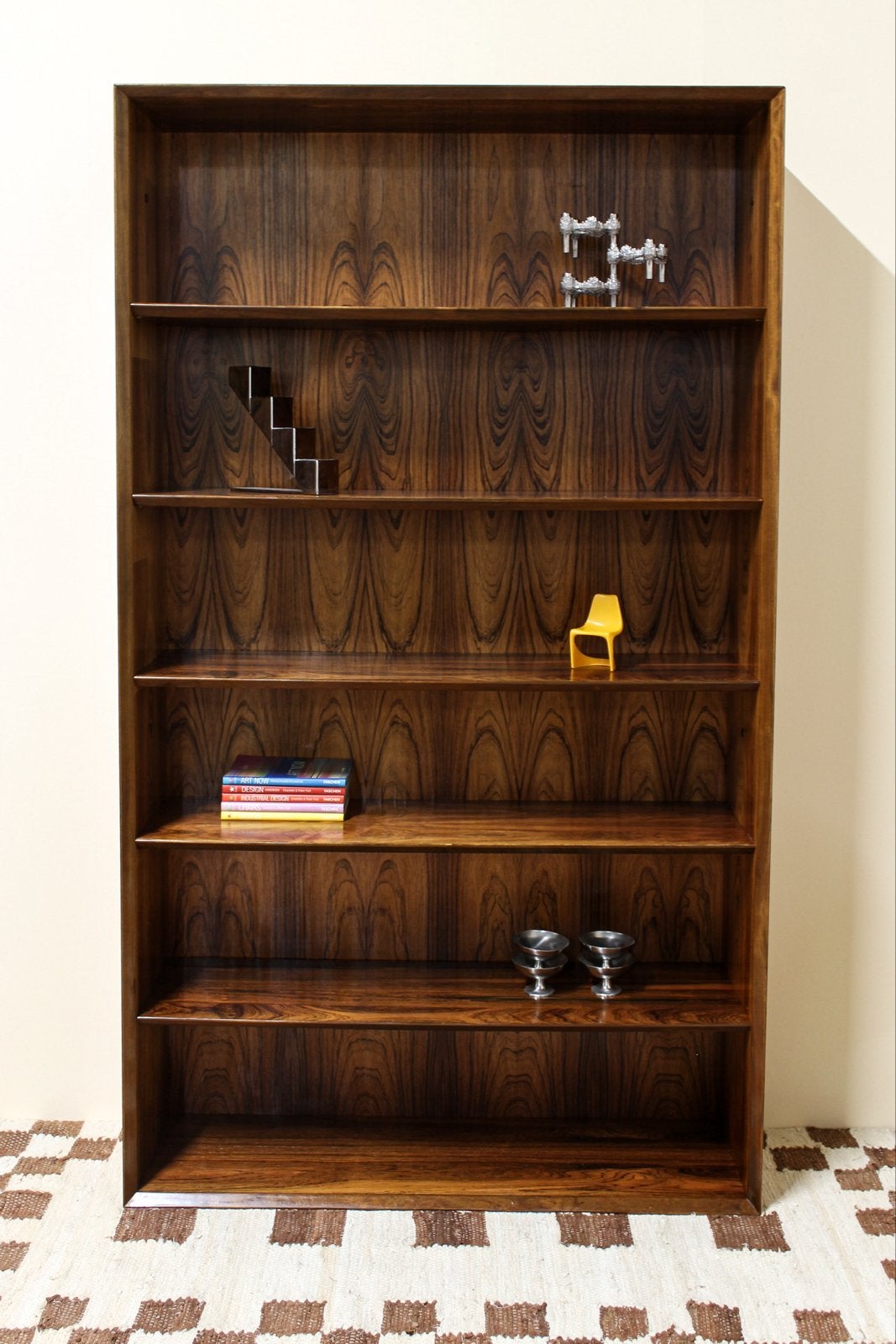 Vintage palissander rosewood boekenkast Deens design teak, Met plank(en), Gebruikt, Mid century, 100 tot 150 cm