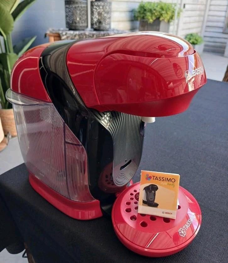 Bosch koffiemachine type Tassimo Happy (rood), Ophalen, Zo goed als nieuw, Koffiemachine