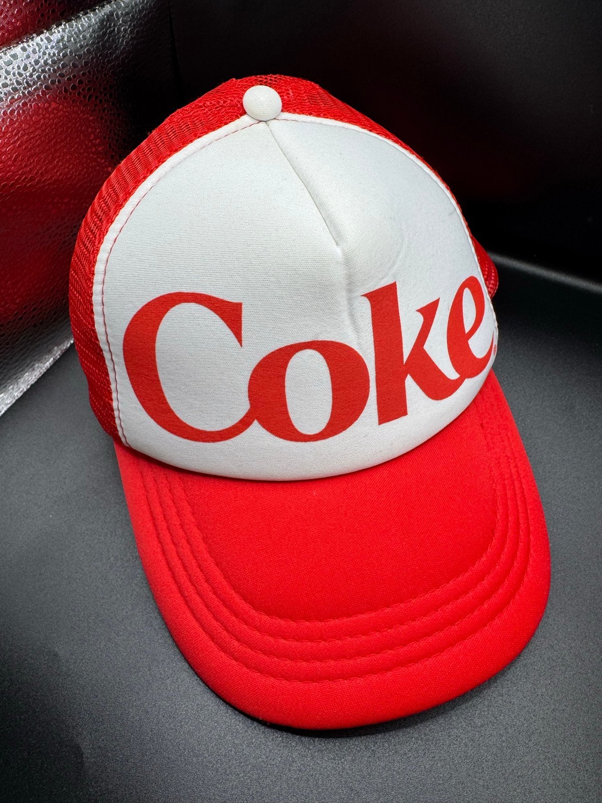 Vintage Coca-Cola Trucker Cap - Rood/Wit, Verzenden, Gedragen, One size fits all, Pet