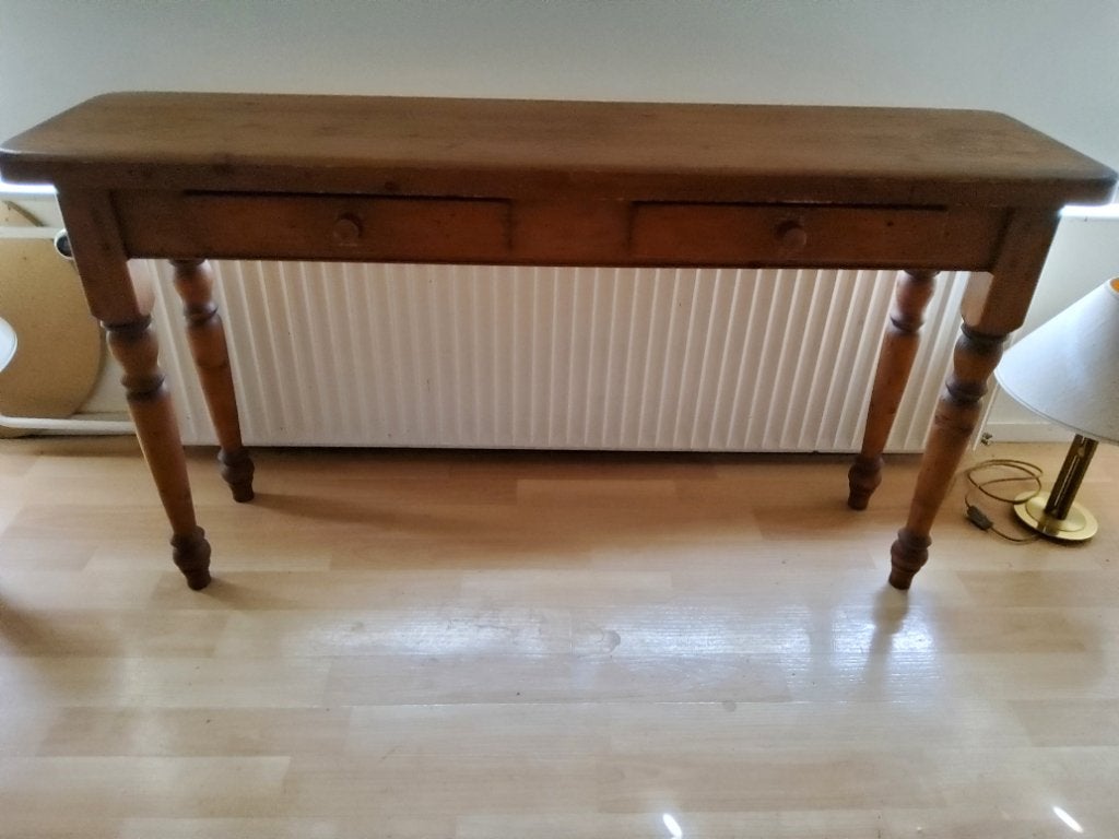 Grenen sidetable, Ophalen, Gebruikt, 100 tot 150 cm, 25 tot 50 cm