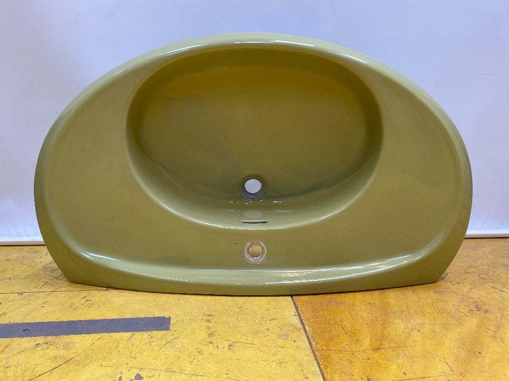 2 vintage groene wastafels Ideal Standard jaren 70, Ophalen, Gebruikt, Wastafel