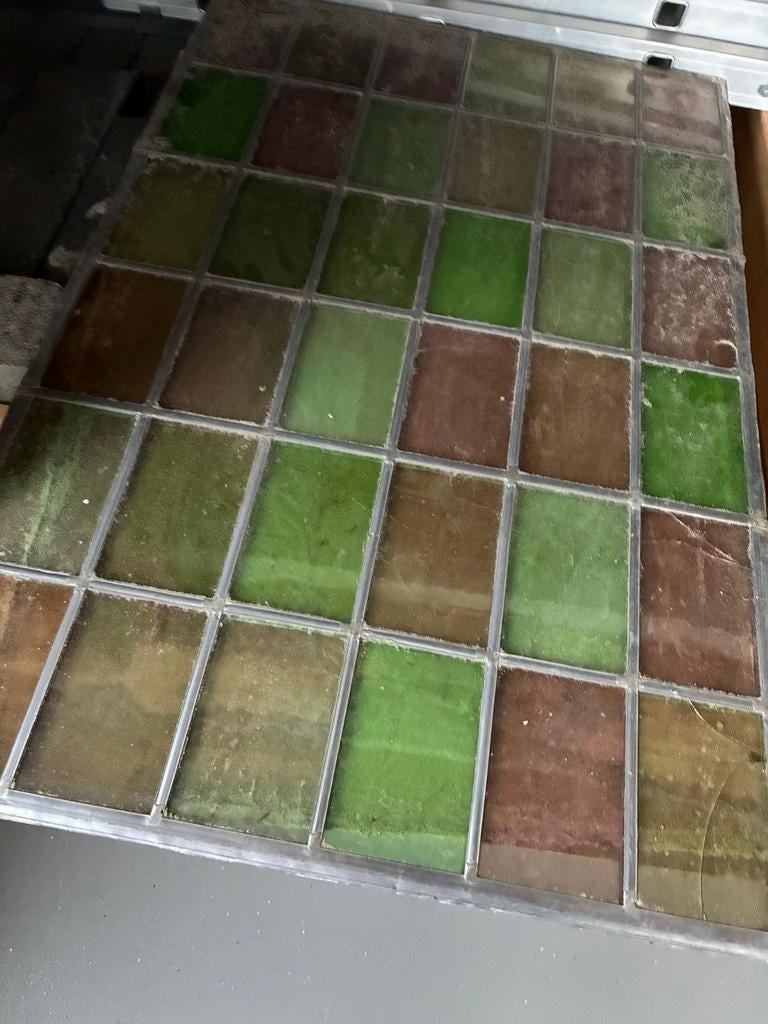 2 glas in lood panelen afmeting 63x94 cm, Ophalen, Minder dan 80 cm, Glas in lood, Minder dan 80 cm