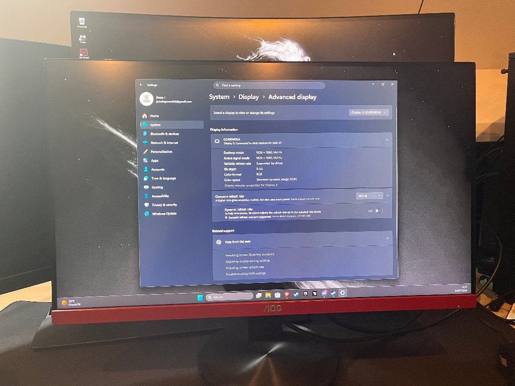 AOC 144Hz Game Monitor G2490VXA Rood, Zwart, Computers en Software, Monitoren, IPS, Full HD, Zo goed als nieuw, HDMI