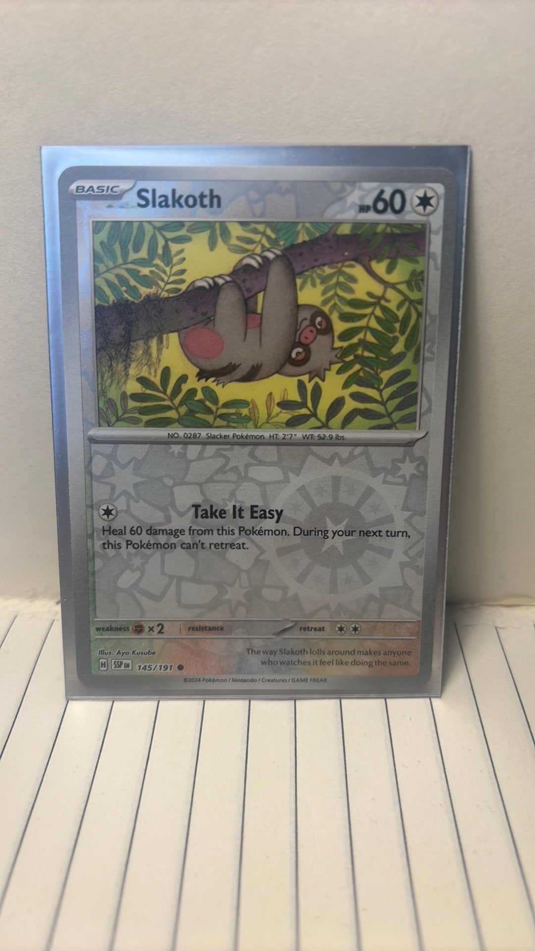 Slakoth 145/191 surging Sparks reverse holo pokemon kaart, Ophalen of Verzenden, Nieuw