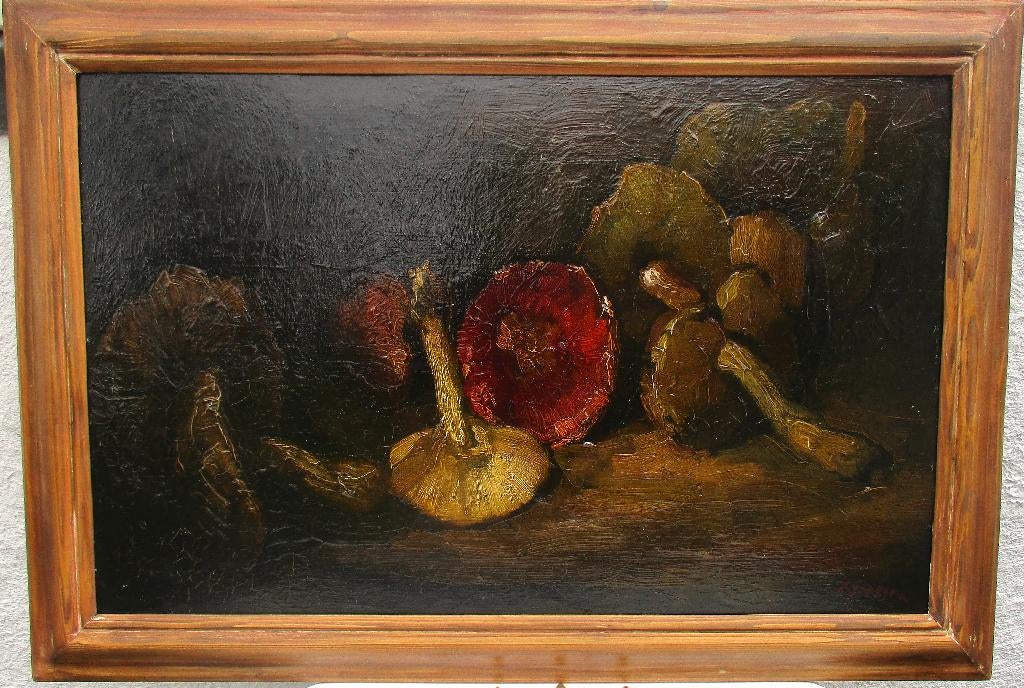 Schilderij met paddenstoelen Ferdinand BOERSMA (1906-1979), Ophalen of Verzenden